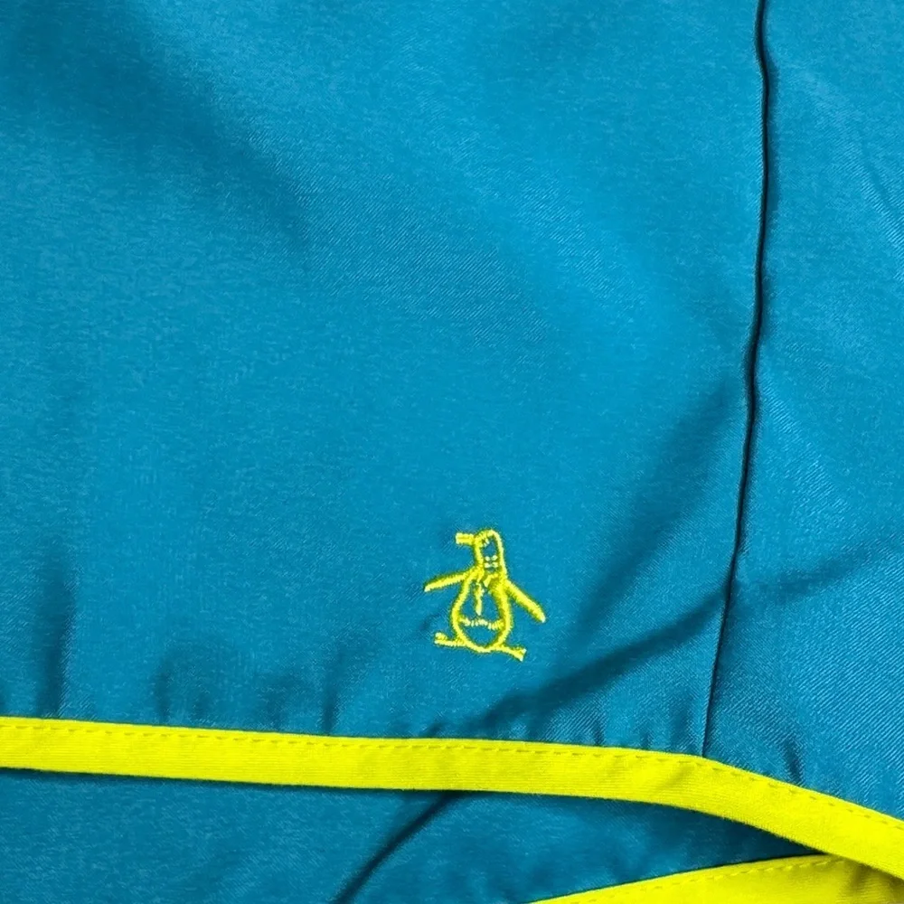 Original Penguin Turquoise Swim Trunks with Yellow Trim